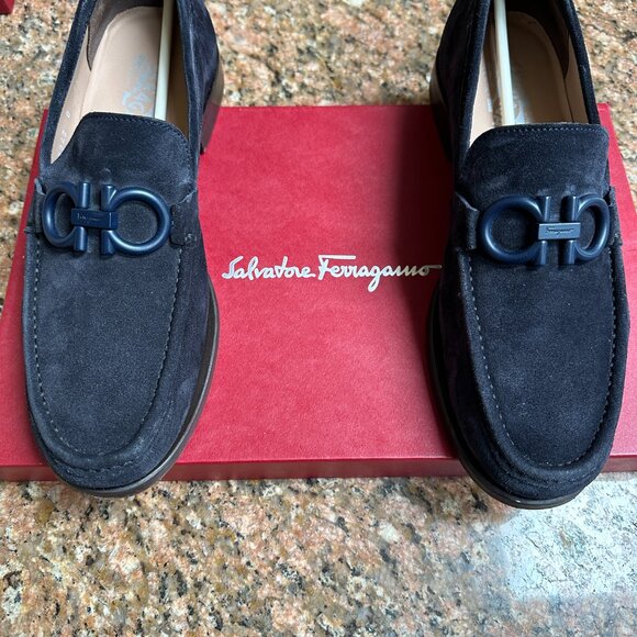 Salvatore Ferragamo ROLO 6 Dark Blue BUC Suede size 7 1/2 D MEN main image 11